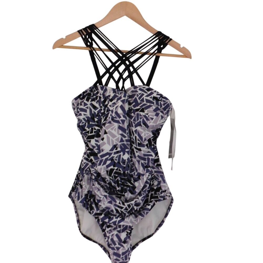 NEW Magicsuit womens Estilo one piece swimsuit Purple Tummy Control Rouching 14